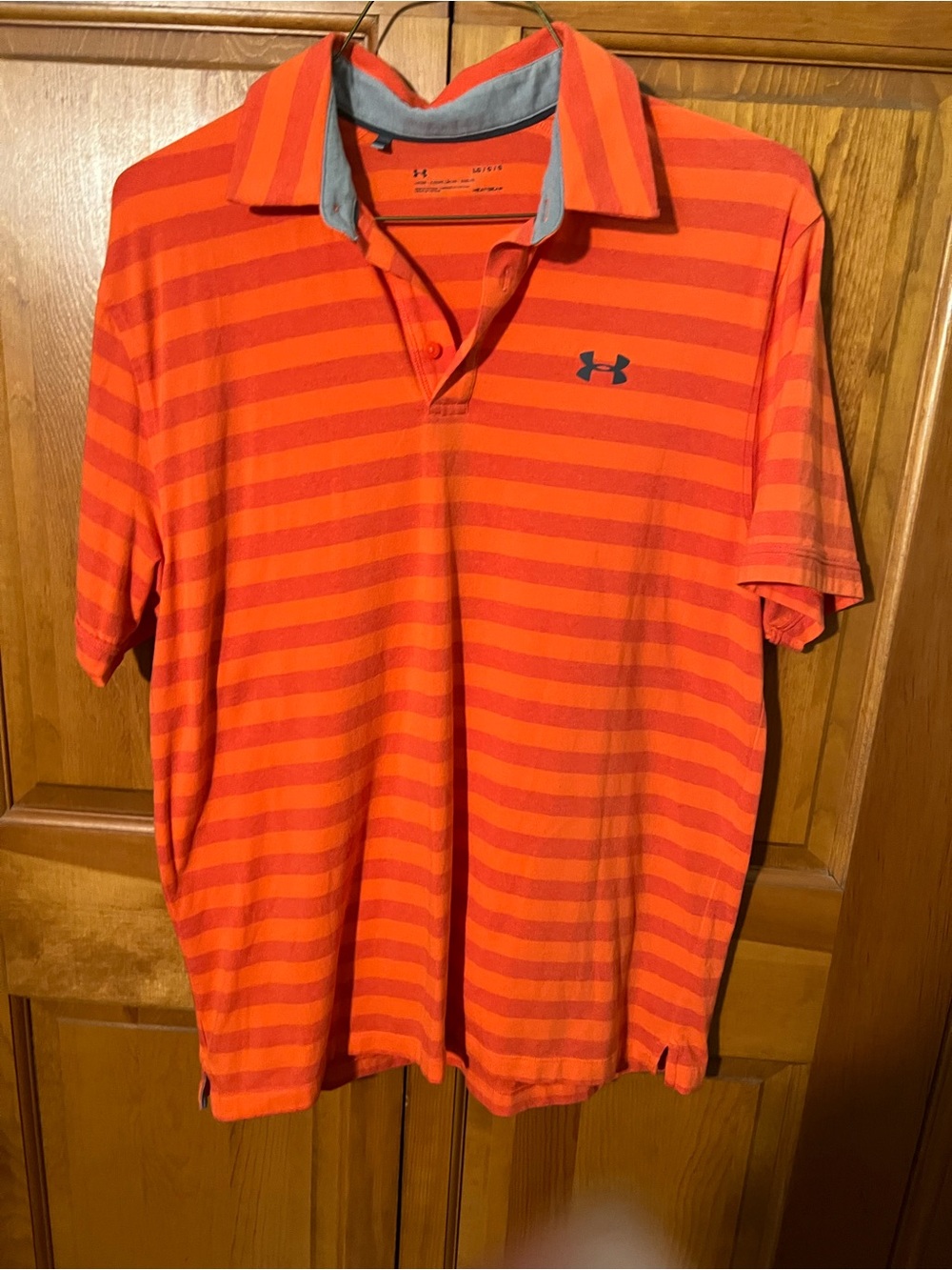 LG Men’s Bright Orange Striped Polo